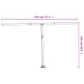 vidaXL Súprava markízových stĺpikov biela 450x245 cm železo