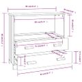 vidaXL Komoda HAMAR, biela 85x35x80 cm, borovicový masív
