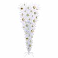 vidaXL Umelý vianočný stromček s 150 LED-i Biela 120 cm PVC a oceľ