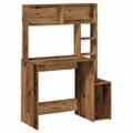 vidaXL Stôl s policami Staré drevo 100x45x140 cm Konštrukčné drevo