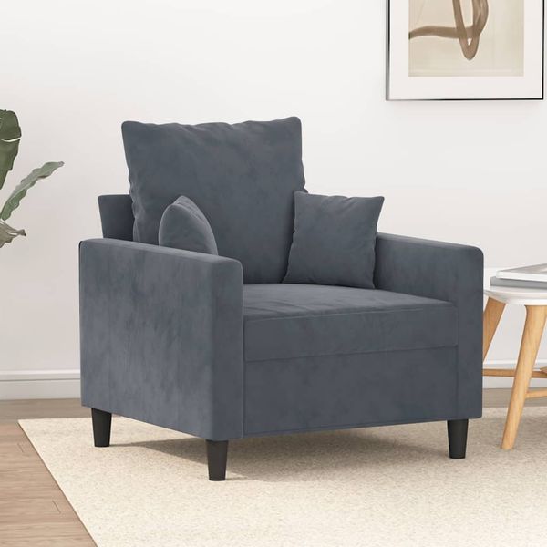vidaXL Kreslo tmavosivé 60 cm zamat