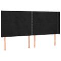 vidaXL Čelo postele s LED čierne 203x16x118/128 cm zamat