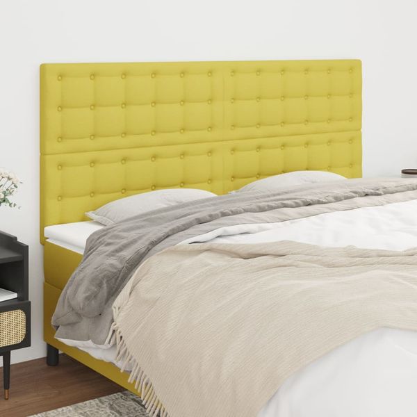 vidaXL Čelo postele zelené 200x5x118/128 cm látkové