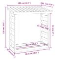 vidaXL Stojan na palivové drevo 108x64,5x110 cm masívna borovica