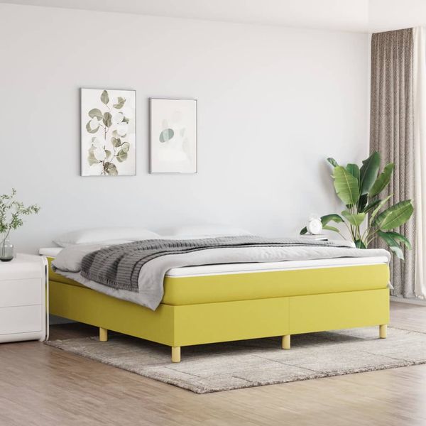 vidaXL Boxspring posteľ s matracom zelená 160x200 cm látka