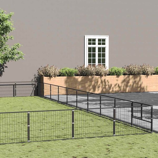 vidaXL Koterec pre psov čierny 100 m² oceľ