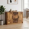 vidaXL Servírovacia skriňa Staré drevo 89 x 34,5 x 57 cm