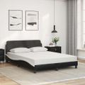vidaXL Posteľ s matracom Dover čierno-biela 140x190 cm umelá koža