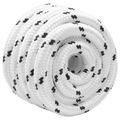 vidaXL Lano na čln 2.5 mm 25 m Biela Polyester