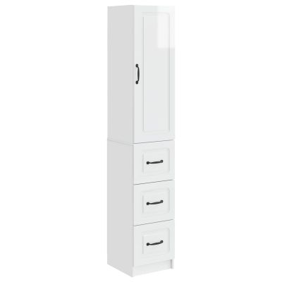 vidaXL Sada skríň 2 pcs Biela s vysokým leskom 33 x 34,5 x 87 cm