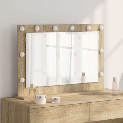 vidaXL Toaletné zrkadlo Obdĺžnikový Sonoma dub 80 x 55 x 18 cm