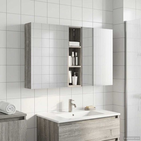 vidaXL Set kabinetov do kúpeľne s poličkou 3 pcs 120 x 14,5 x 70 cm