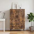vidaXL Servírovacia skriňa so zásuvkou Dymový dub 66 x 34,5 x 95 cm