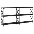 vidaXL Konzolový stolík čierny 200x28x80,5 cm kompozitné drevo
