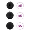 vidaXL Vianočná guľa sada XL 15 ks Čierna Ø 10 cm Plast