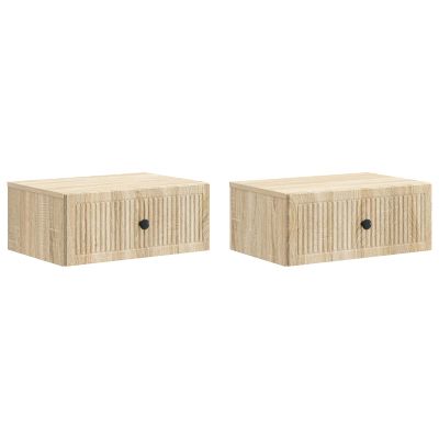 vidaXL Nočný stolík so zásuvkou 2 pcs Dub sonoma 49 x 34,5 x 20 cm