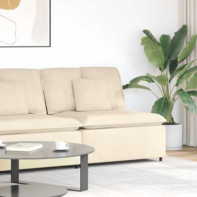 vidaXL Modulová stredová pohovka s vankúšmi krémová 100 cm