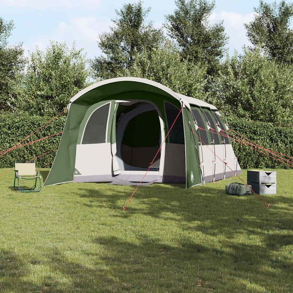 vidaXL Rodinný stan so strechou Zelená a biela 576 x 325 x 213 cm