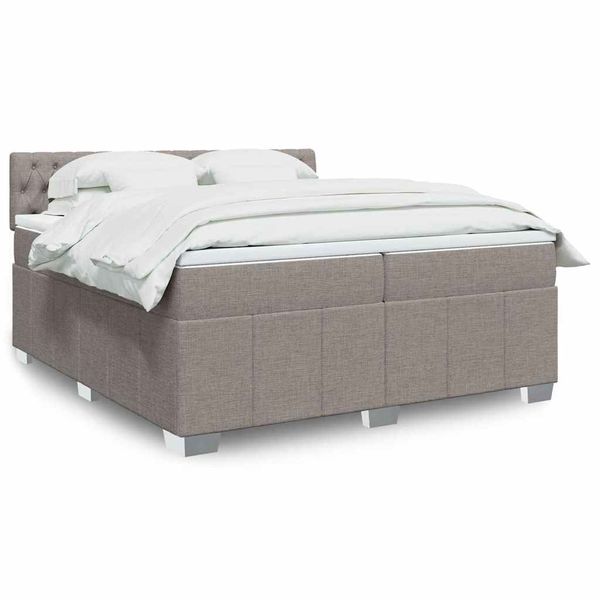 vidaXL Boxspring posteľ s matracom sivohnedý 200x200 cm látka