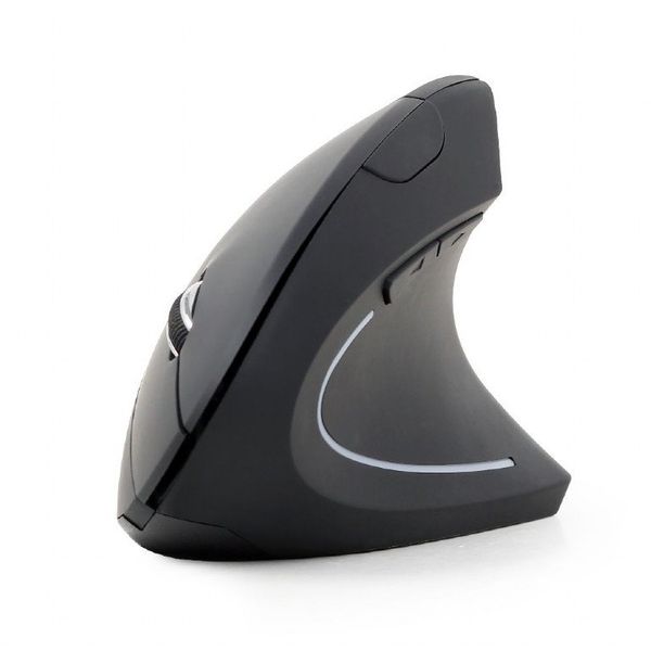 GEMBIRD ergonomická vertikálna myš, 1600dpi, 6 tlačidlová, bezdrôtová, USB, čierna