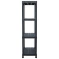 vidaXL Regále s úložnými poličkami 5ks čierne 60x30x138 cm plast