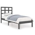 vidaXL Posteľný rám, sivý drevený masív 75x190 cm malé jednolôžko