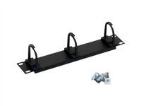 10'' vyväzovací panel 1U 3x háčik malý čierny RAL9005