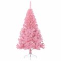 vidaXL Umelý predsvietený vianočný stromček Ružová 150 cm PVC
