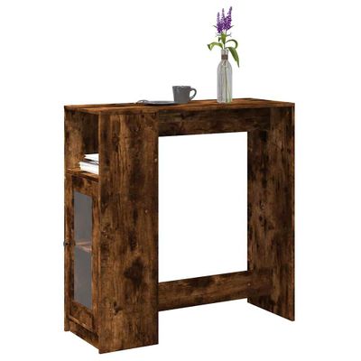 vidaXL Barový stôl s policami dymový dub 101x40x103,5 cm kompoz. drevo