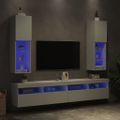 vidaXL TV skrinky s LED svetlami 2 ks biele 30,5x30x102 cm