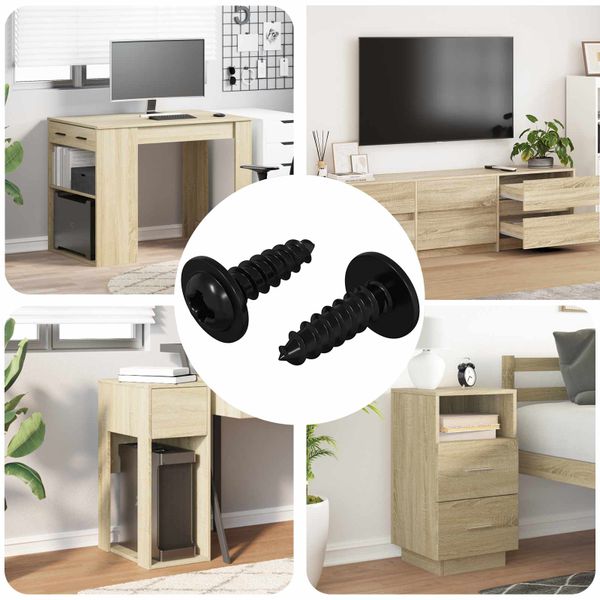 vidaXL Samorezný skrutkový klinc 2 pcs Čierna 3,5 x 12 mm Železo