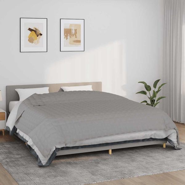 vidaXL Záťažová prikrývka šedá 235x290 cm 11 kg látka