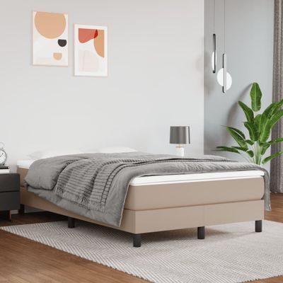 vidaXL Boxspring posteľ s matracom kapučínová 120x200 cm umelá koža