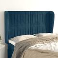vidaXL Čelo postele so záhybmi tmavomodrá 147x23x118/128 cm zamat