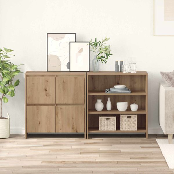 vidaXL Servírovacia skriňa 2 pcs Remeselný dub 70 x 41 x 75 cm