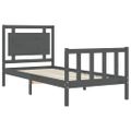 vidaXL Rám postele s čelom sivý 100x200 cm masívne drevo