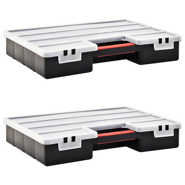 VidaXL Sortiment boxy 2 ks s nastaviteľnými prepážkami 460x325x80 mm