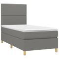 vidaXL Posteľný rám boxsping s matracom tmavosivý 80x200 cm látka