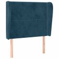 vidaXL Čelo postele so záhybmi tmavomodrá 103x23x118/128 cm zamat