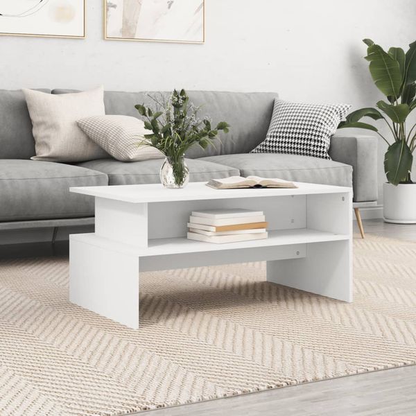 vidaXL Konferenčný stolík biely 90x55x42,5 cm kompozitné drevo