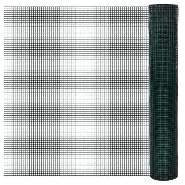 vidaXL Drôtené pletivo, pozinkované a potiahnuté PVC 10x1 m, zelené