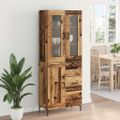 vidaXL Highboard 2 ks Staré drevo 69,5 x 34 x 180 cm Kompozitné drevo