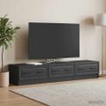 vidaXL TV skrinka 147 x 34,5 x 27 cm Čierna Kompozitné drevo