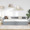 vidaXL Rohový rám postele Svetlosivá 90 cm x 190 cm látka
