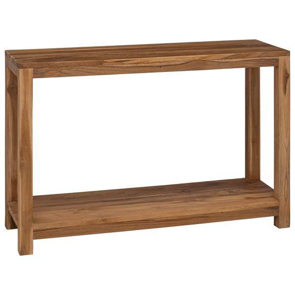 vidaXL Konzolový stôl Prírodná 110 x 35 x 75 cm Husté teakové drevo