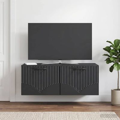 vidaXL Nástenná TV skrinka Čierna 78,5 x 41 x 30 cm Kompozitné drevo
