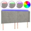 vidaXL Čelo postele s LED bledosivé 183x16x118/128 cm zamat
