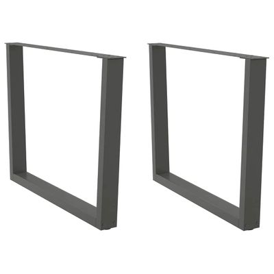 vidaXL Nohy k jedálenskému stolu v tvare V, 2 ks, antracitové, 100 x (72-73,3) cm, oceľ