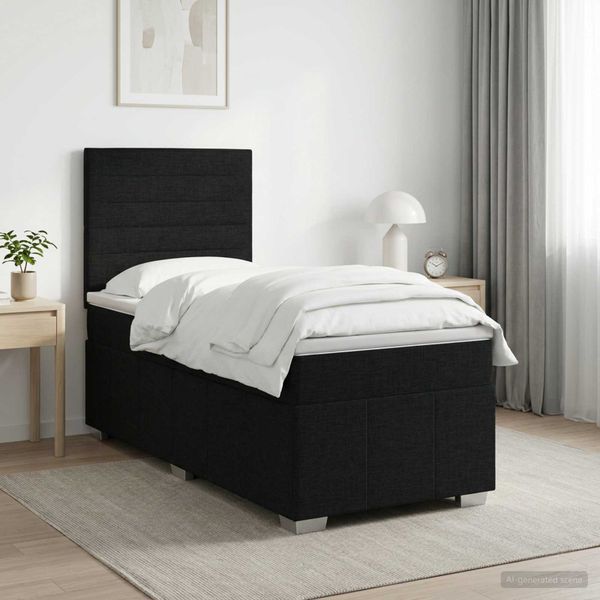 vidaXL Posteľ boxspring s matracom Čierna 80 x 200 cm Látka