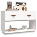 vidaXL TV skrinka biela 90x40x60 cm masívna borovica